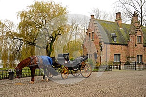 Immaculate horse carriage and cottage Brugge Belgium