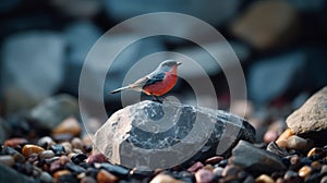 Immaculate Perfectionism: A Character-driven Selkiecore Bird On Rocks photo