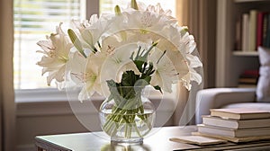 Immaculate Perfectionism: White Flower Vase With Radiant Carnations And Blooming Lilies