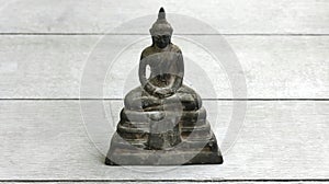 immage of buddha on old wooden floor