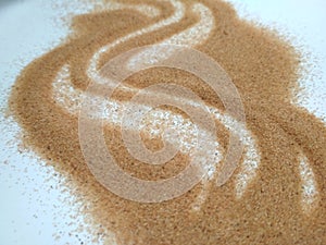 Immaginary street drawn in the sand