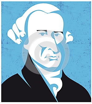 Immanuel Kant. German philosopher, vector illustration