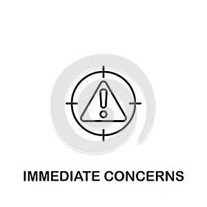 Immediate Concerns icon. Monochrome simple Time Management icon for templates, web design and infographics