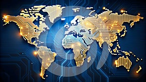 Global Digital Network Map - Advanced Technology and Connectivity photo