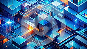 Dynamic Blue Geometric Pattern Background Modern Abstract Design for Technology Banners Business Wallpapers and