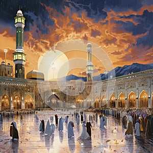 Astonishing wallpaper: Mecca's Majesty - Pilgrims circumambulating the Kaaba during Hajj photo