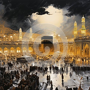 Astonishing wallpaper: Mecca's Majesty - Pilgrims circumambulating the Kaaba during Hajj photo