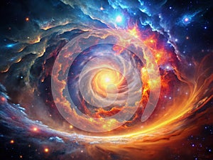 A breathtaking nebula portrait Unveiling the cosmic firestorm in deep space showcasing vibrant hues and intricate photo