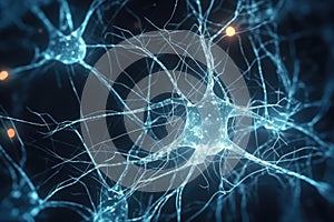 Active nerve cells. Neuronal network with electrical action