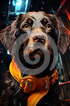 Syd Mead Cyber Canine: German Wirehaired Pointer photo