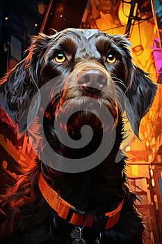 Syd Mead Cyber Canine: German Wirehaired Pointer photo