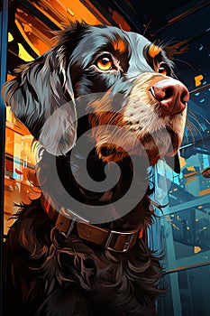 Syd Mead Cyber Canine: German Wirehaired Pointer photo