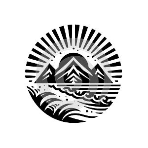 Seashell Symphony Logo: Beautiful Beach Vector photo