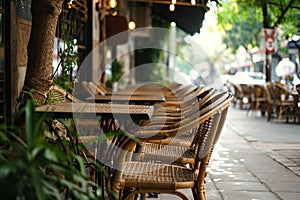 Sidewalk Serenity, Cool Elegance at Street-Level Eatery photo