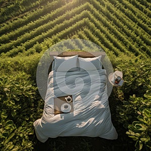 Coffee Oasis: Aerial Serenity with a Kingsize Bed