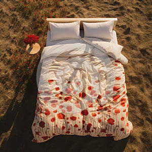 Poppy Dreamland: Aerial Serenity with a Kingsize Bed Oasis photo