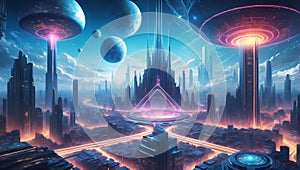 utopian dreams: DeFi fantasies in blockchain and ai\'s embrace. generative ai photo