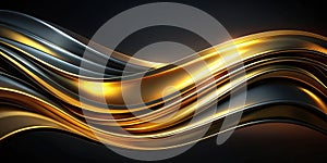 Stunning Black and Gold Abstract Backgrounds Elegant Flowing Curves for Luxury Branding and Design photo