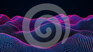 Vibrant Neon Digital Waveform Background Data Visualization Abstract Design