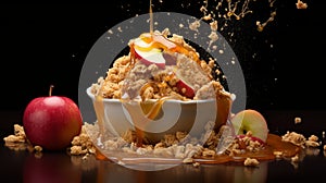 Immersive Apple Crisp Image Inspired By Olivier Ledroit, Miki Asai, And Herve Guibert