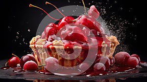 Immersive Cherry Pie Artwork Inspired By Olivier Ledroit, Miki Asai, And Herve Guibert