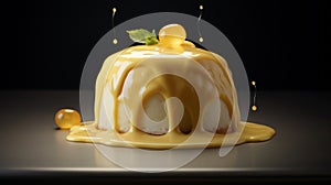 Immersive Custard Image Inspired By Olivier Ledroit, Miki Asai, And Herve Guibert