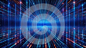 Immersive digital data flow, symbolizing connectivity and technological advancement.