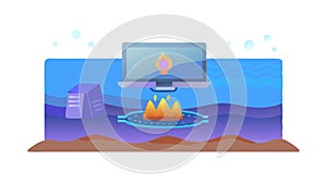 Immersive digital interface, symbolizing virtual reality and interactive media, vector design Generative AI