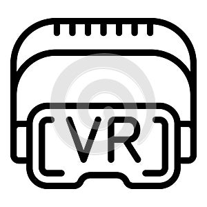 Immersive headset icon outline vector. Virtual reality goggles photo