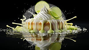 Immersive Key Lime Pie Image Inspired By Olivier Ledroit, Miki Asai, And Herve Guibert