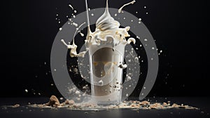 Immersive Milkshake Art In The Style Of Olivier Ledroit And Miki Asai