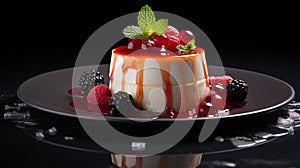 Immersive Panna Cotta Image Inspired By Olivier Ledroit, Miki Asai, And Herve Guibert