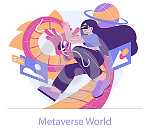 Immersive Reality. Flat Vector Illustration