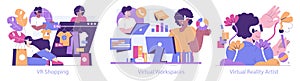 Immersive Reality. Flat Vector Illustration
