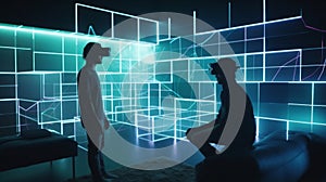 Immersive Virtual Reality Experience in Futuristic Setting photo