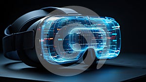 Immersive Virtual Reality Headset Showcasing Advanced Digital Technology Interface