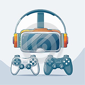 Immersive VR Gaming Setup with Controllers