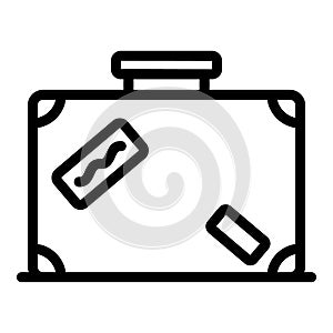 Immigrant bag icon, outline style