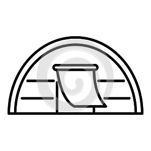 Immigrants tent icon, outline style