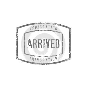 Immigration Arrived Stamp Drawing Vector Graphic photo