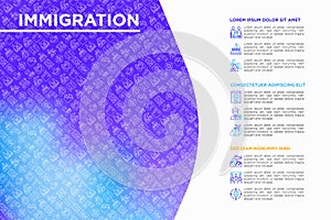 Immigration concept with thin line icon