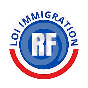 Immigration law symbol icon in France called loi immigration in French language