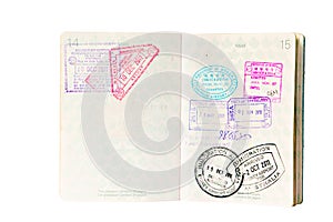 Immigration stamps in Canadian Passport