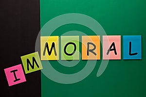 Immoral to Moral Concept photo