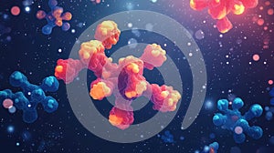 immune abstract visualization of antibody cell