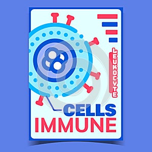 Immune Cells Creative Advertising Banner Vector