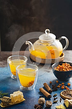 Immune support, alternative medicine sea buckthorn tea