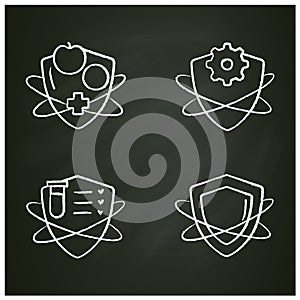 Immune system chalk icons set