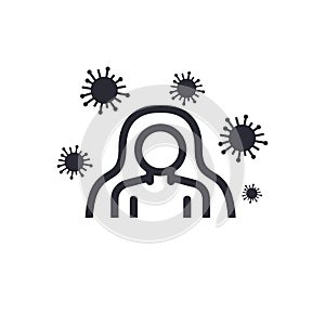 Immune system line icon, vector illustration