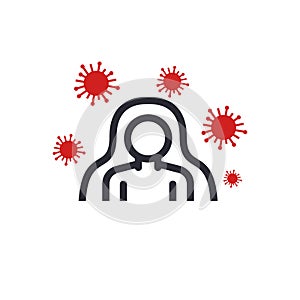 Immune system line icon, vector illustration